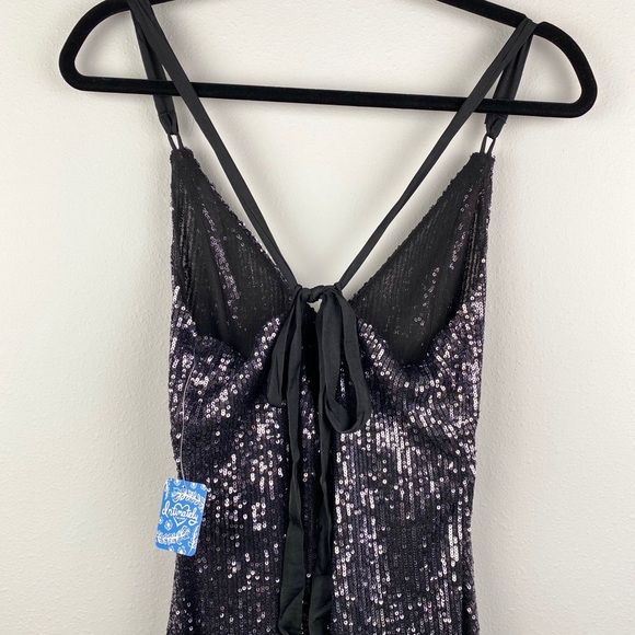 FREE PEOPLE Gold Rush Mini Dress in Black - Picture 10 of 11